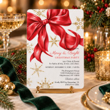 Merry & Bright Red Bow Christmas Party
