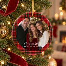 Merry & Bright Red Bow Personalised Photo