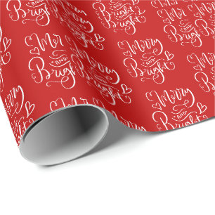 Merry Bright Red Christmas Wrapping Paper