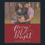 Merry & Bright Red Family Photo Christmas Wine Label<br><div class="desc">Custom Christmas holiday wine labels in our red photo "Merry & Bright" design. Customise with your photo and names. Visit our store to see all coordinating Christmas cards   accessories in this design.</div>