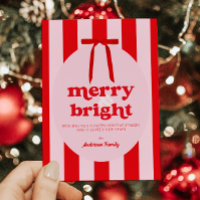 Merry & Bright Red Pink Stripes