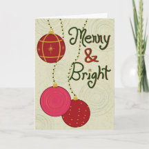 Merry & Bright Red Retro Ornaments