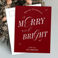 Merry & Bright Red Script Non Photo Christmas