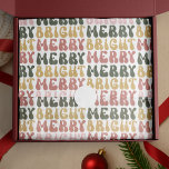 Merry & Bright Retro Colourful 80s Nostalgia Trend Tissue Paper<br><div class="desc">Add a touch of 80s retro charm to your Christmas gift packaging with this colourful Merry & Bright Holiday tissue paper design. Featuring retro fonts in red, green, gold and pink colours which read 'Merry' 'Bright', creating a funky pattern that is sure to add a pop of colour to your...</div>