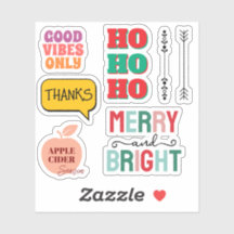 Merry & Bright—Retro Holiday Sticker Pack