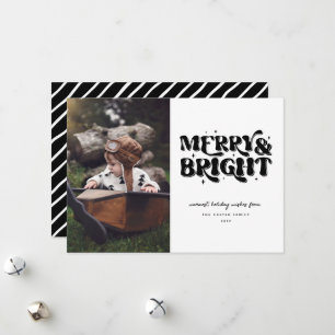 Merry & Bright Retro Photo Holiday Card