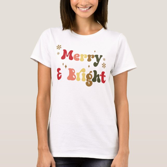 Merry & Bright Retro T-Shirt (Front)