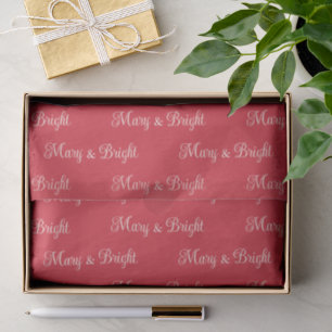 'Merry & Bright' Rich Holiday Red Christmas Gifts Tissue Paper