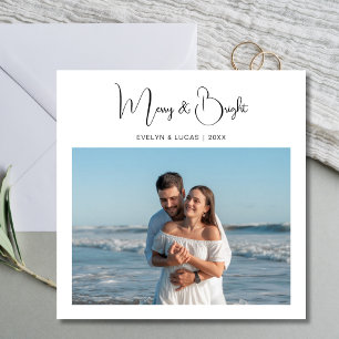Merry & Bright Romantic Couple Christmas card