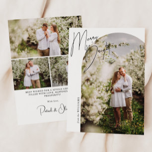 Merry + Bright Script Arch Photo Holiday Card