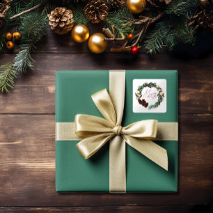 Merry & Bright Seasonal Square Sticker