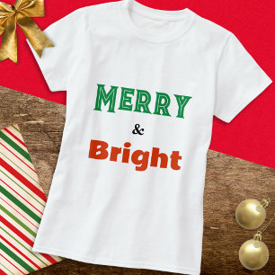 Merry & Bright Simple Bold Christmas T-Shirt