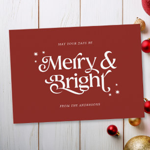 Merry & Bright Simple Christmas Holiday Card