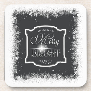 Merry & Bright Snowfall Christmas ID591 Coaster