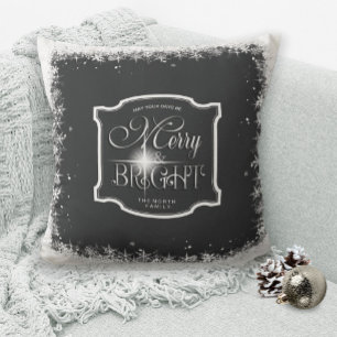 Merry & Bright Snowfall Christmas ID591 Cushion