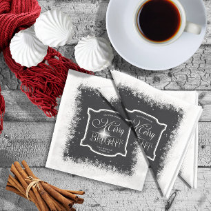 Merry & Bright Snowfall Christmas ID591 Napkin