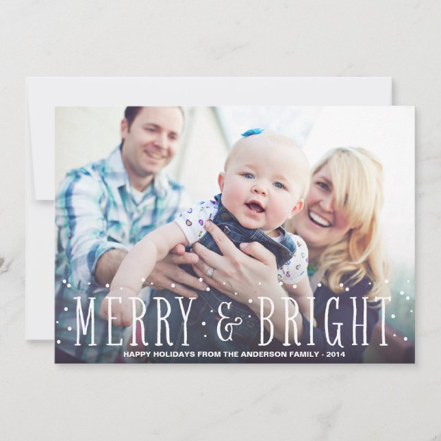 MERRY & BRIGHT SNOWFALL | HOLIDAY PHOTO CARD (Front)