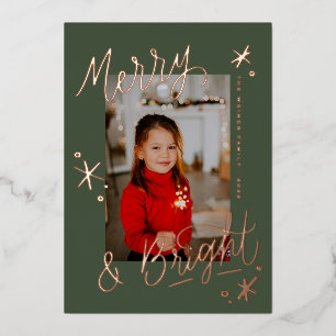 Merry & Bright Snowflake Lettered Photo Overlay