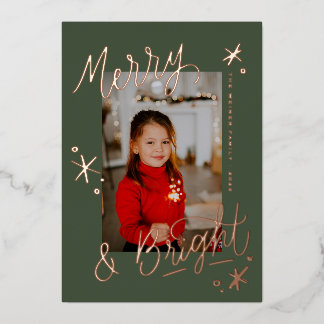 Merry & Bright Snowflake Lettered Photo Overlay