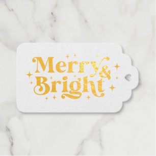Merry & Bright Sparkle Christmas Gift Tags