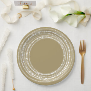 Merry & Bright Sparkles Chic Holiday Paper Plate