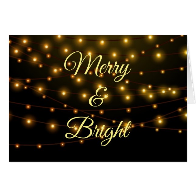 Merry & Bright String Lights Christmas Holiday (Front Horizontal)