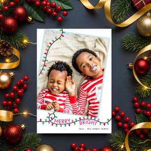 Merry + Bright String Lights- Holiday Photo Card