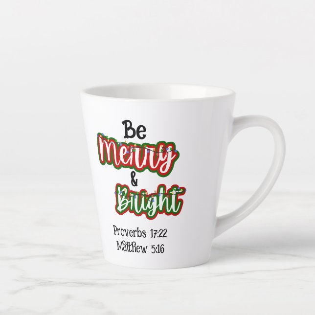 Merry & Bright T-Shirt Latte Mug (Right)