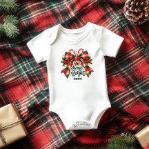 Merry & Bright Tartan Bow Christmas Baby
