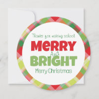 Merry & Bright Teachers Thank You Card
