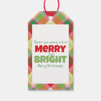 Merry & Bright Teachers Thank You Gift Tag