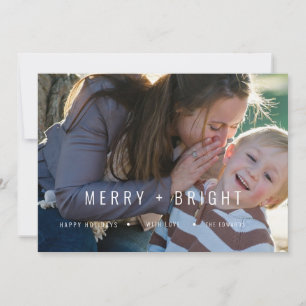 Merry & Bright: Trendy Modern Christmas Photo Card
