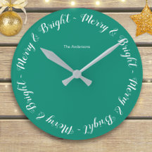Merry & Bright Turquoise Simple Festive Christmas