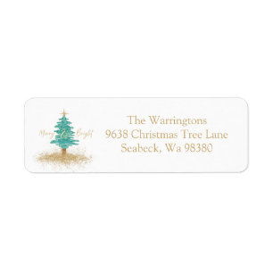 "Merry & Bright" Watercolor Christmas Tree