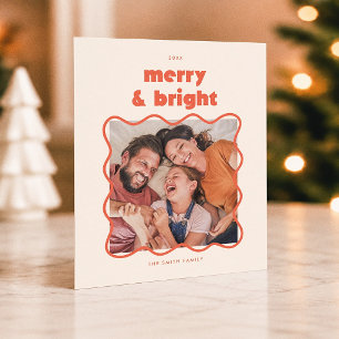 Merry & Bright Wavy Frame Budget Photo Christmas