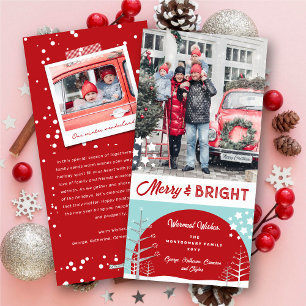 Merry & Bright Winter Wonderland Snow Trees Photo Holiday Card