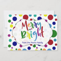 Merry & Bright with Colourful Words and Circles, 2