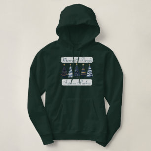 Merry & Bright with Funny Trees Holiday Customised Hoodie