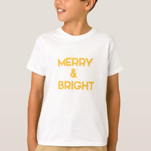 Merry & Bright with snowflakes T-Shirt