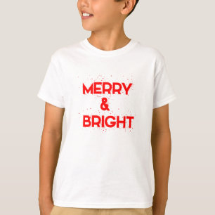 Merry & Bright with snowflakes T-Shirt