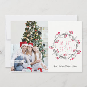 Merry & Bright Wreath Holiday Card