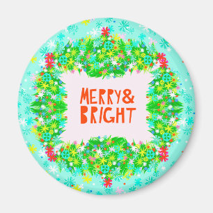 Merry & Bright Wreath Magnet