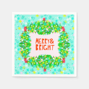 Merry & Bright Wreath Napkin