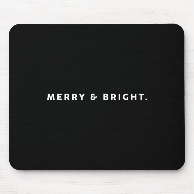 Merry Bright Xmas Funny Christmas Subtle Minimal H Mouse Pad (Front)