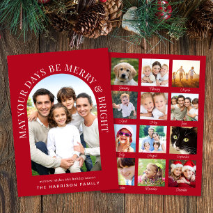 Merry Bright  Year In Review Arch Photo Christmas Holiday Card