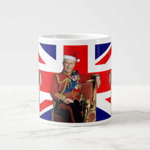 Merry British Christmas King Charles III  Large Coffee Mug