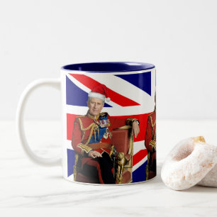 Merry British Christmas King Charles III Two-Tone Coffee Mug