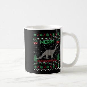 Merry Brontosaurus Xmas Gift Ugly Brontosaurus Chr Coffee Mug