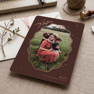 Merry Brown Scallop Frame Photo