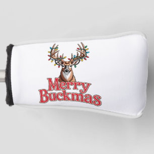 Merry Buckmas Deer Head Hunting Holiday Christmas Golf Head Cover